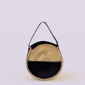 Runde POOL-Tasche mit Reißverschluss und Tasche – Umhängetasche mit Tasche – Tasche für den täglichen Gebrauch – Strandtasche