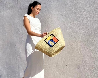 straw bag - Office bag -Vacation bag- bridesmaid gifts - Tote bag- shopping bag