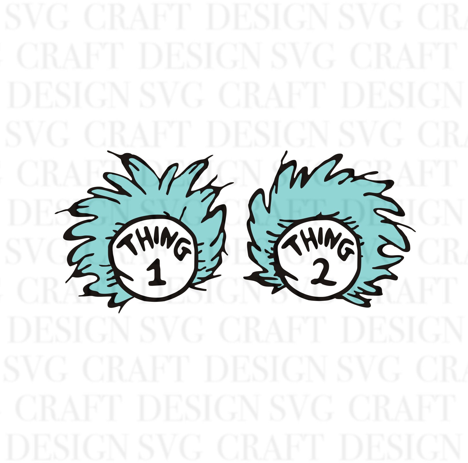 Thing 1 SVG Thing 2 SVG SVG Files Cricut files Silhouette | Etsy