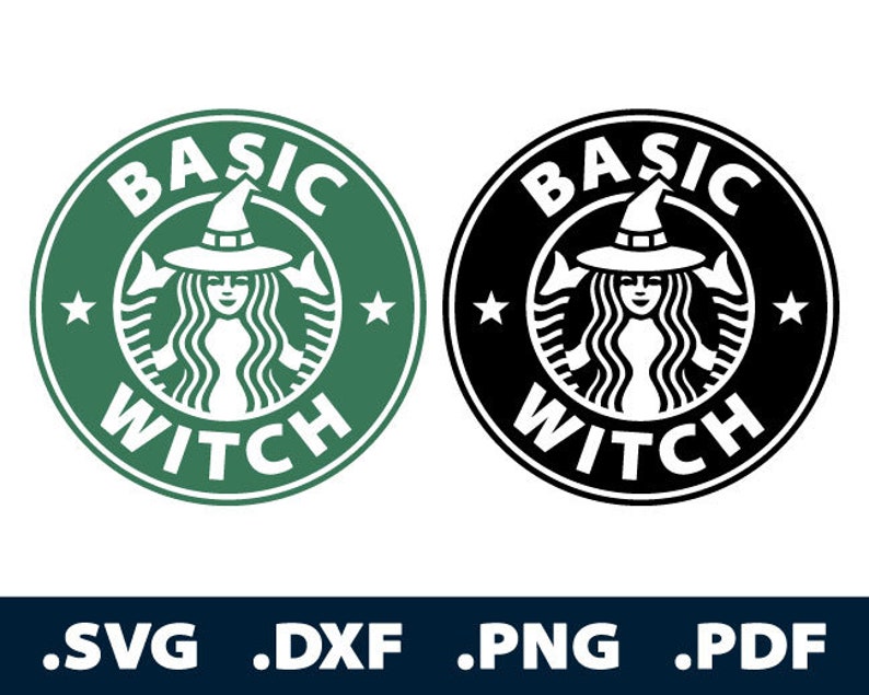 Starbucks Basic Witch SVG Files, Starbucks Basic Witch Cutting Files, Basic...