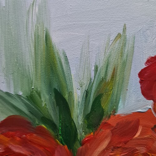 Roses, oil painting on pressed shops cardboard, 19.7x 15.7 inches