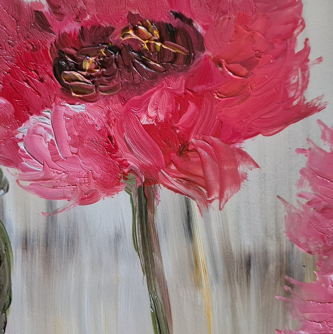 Red Poppies Oil Painting on Cardboard 15.7х19.7 Inches Etsy