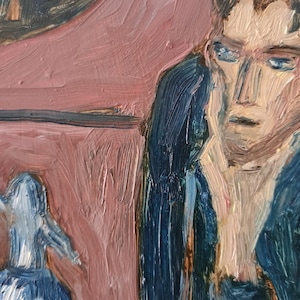 Cópia Picasso Mulher com Absinto Pintura a Óleo em Cartão Prensado Decoração de Interiores 9,8 х 7,8 х 0,1 polegadas