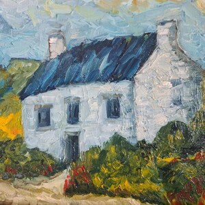 House in Provence Oil painting Canvas stretcher Original painting 9.8x13.7 inches