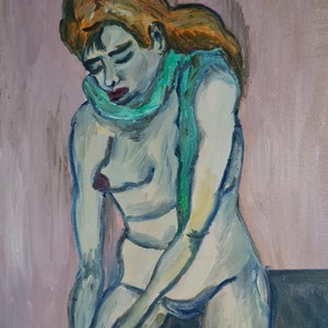 Copy of the painting by T. Lautrec, oil on canvas and stretcher, 23.6x 15.7 inches
