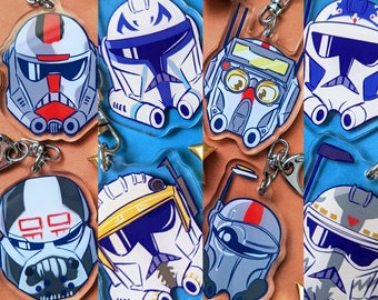 SW Clone Wars Trooper Helmet Charms 2'' Acrylic