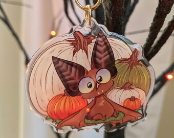 Pumpkin Bat - Halloween Fall Acrylic Charm