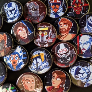 Star Wars The Clone Wars Assorted Small Pinback Buttons