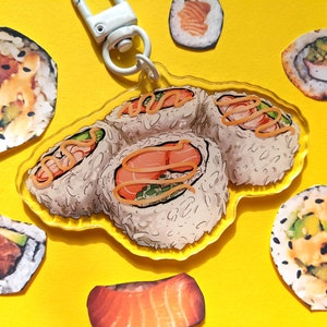 Sushi Acrylic Charm Keychain