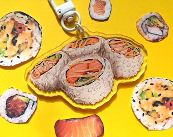 Sushi Acrylic Charm Keychain
