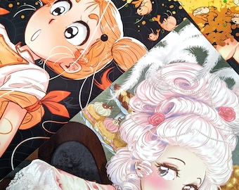 Cute Food Girls (8.5'' x 11'' letter size) Large Art Prints