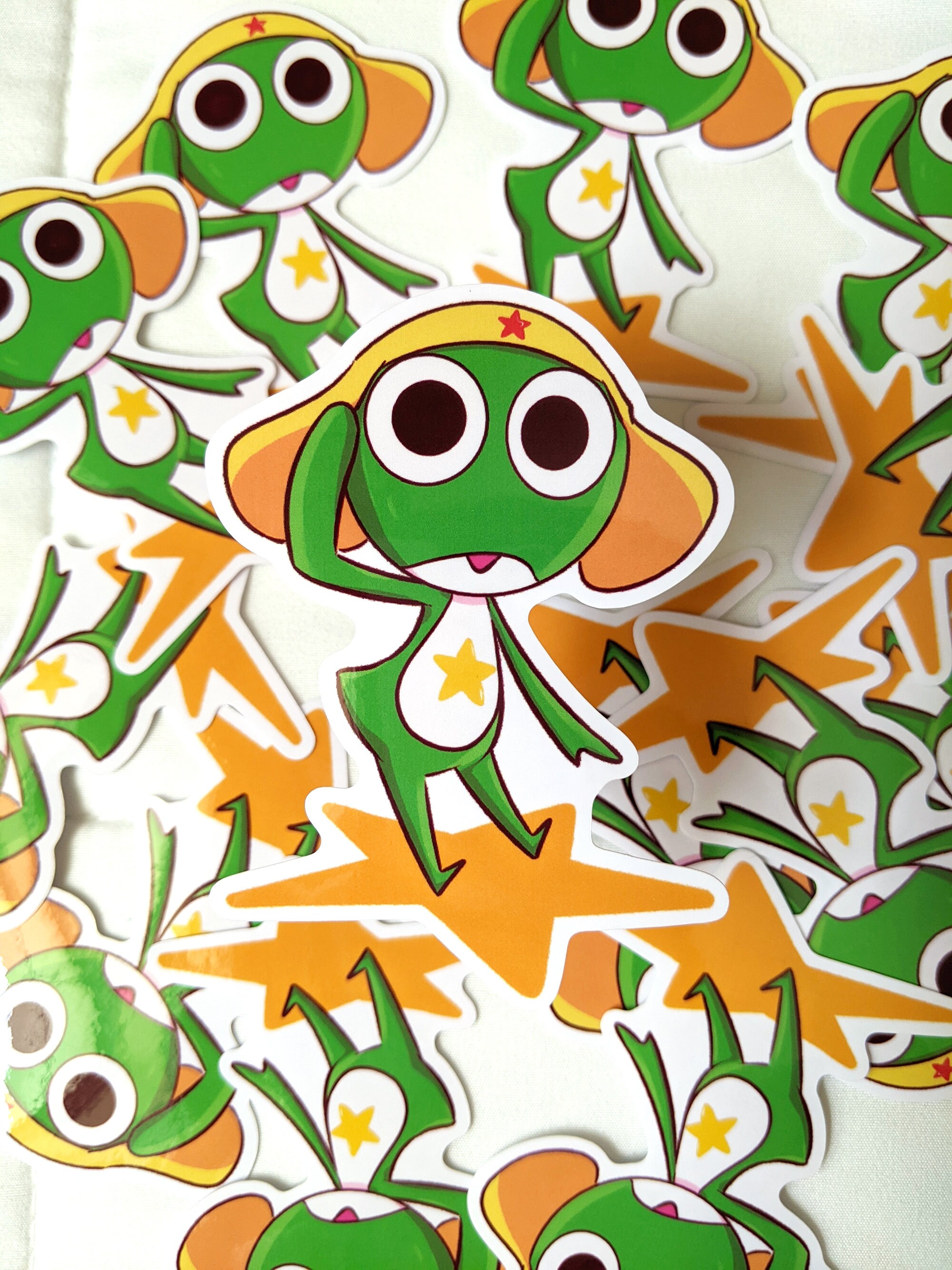 柔らかい Keroro Frog Sgt. Sticker Etsy - Clothing