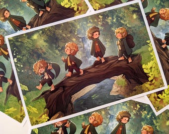LOTR Hobbits 4'' x 6'' Small Art Print