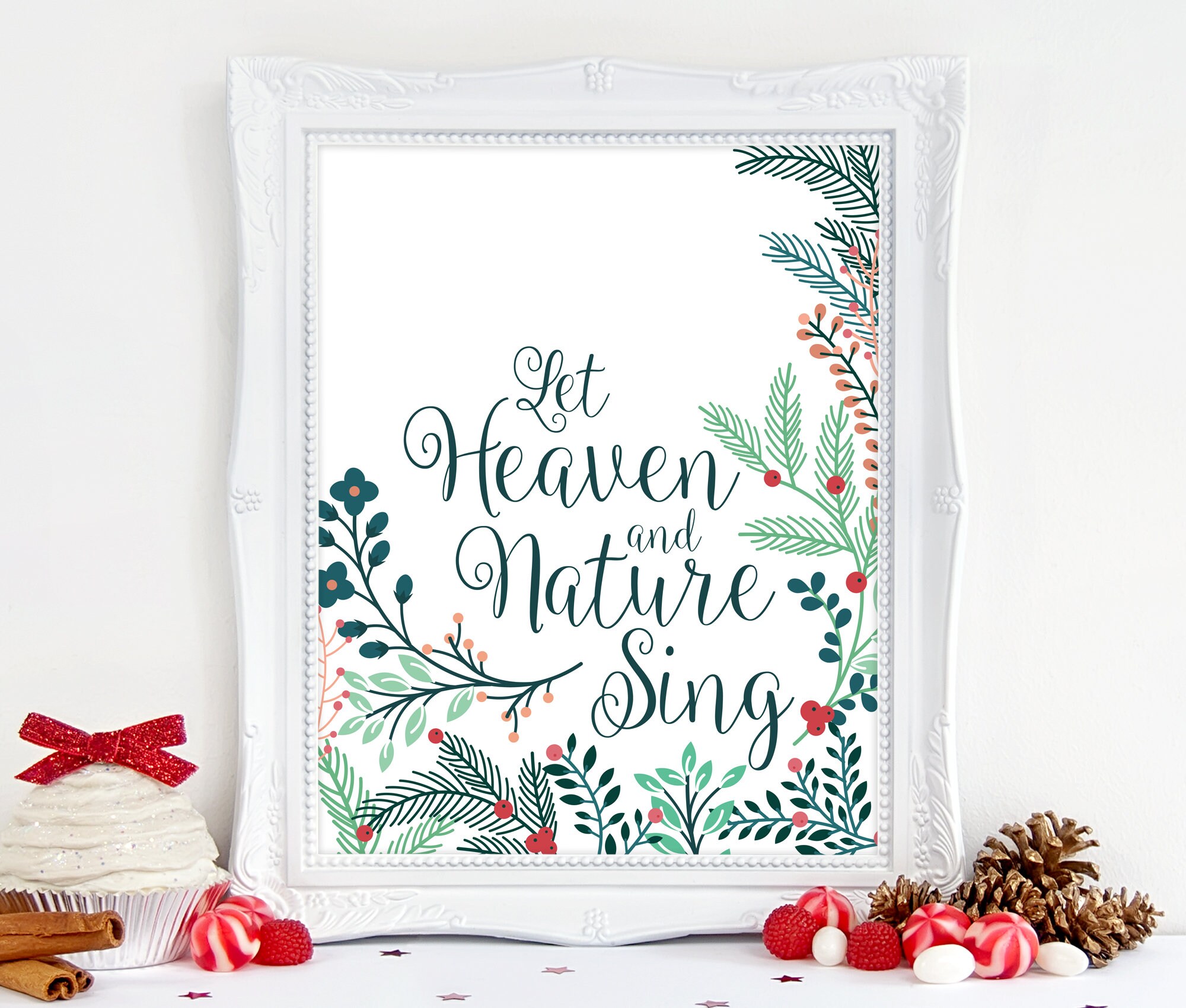 Let Heaven and Nature Sing DIGITAL PRINT, Christmas Printable Wall Art ...