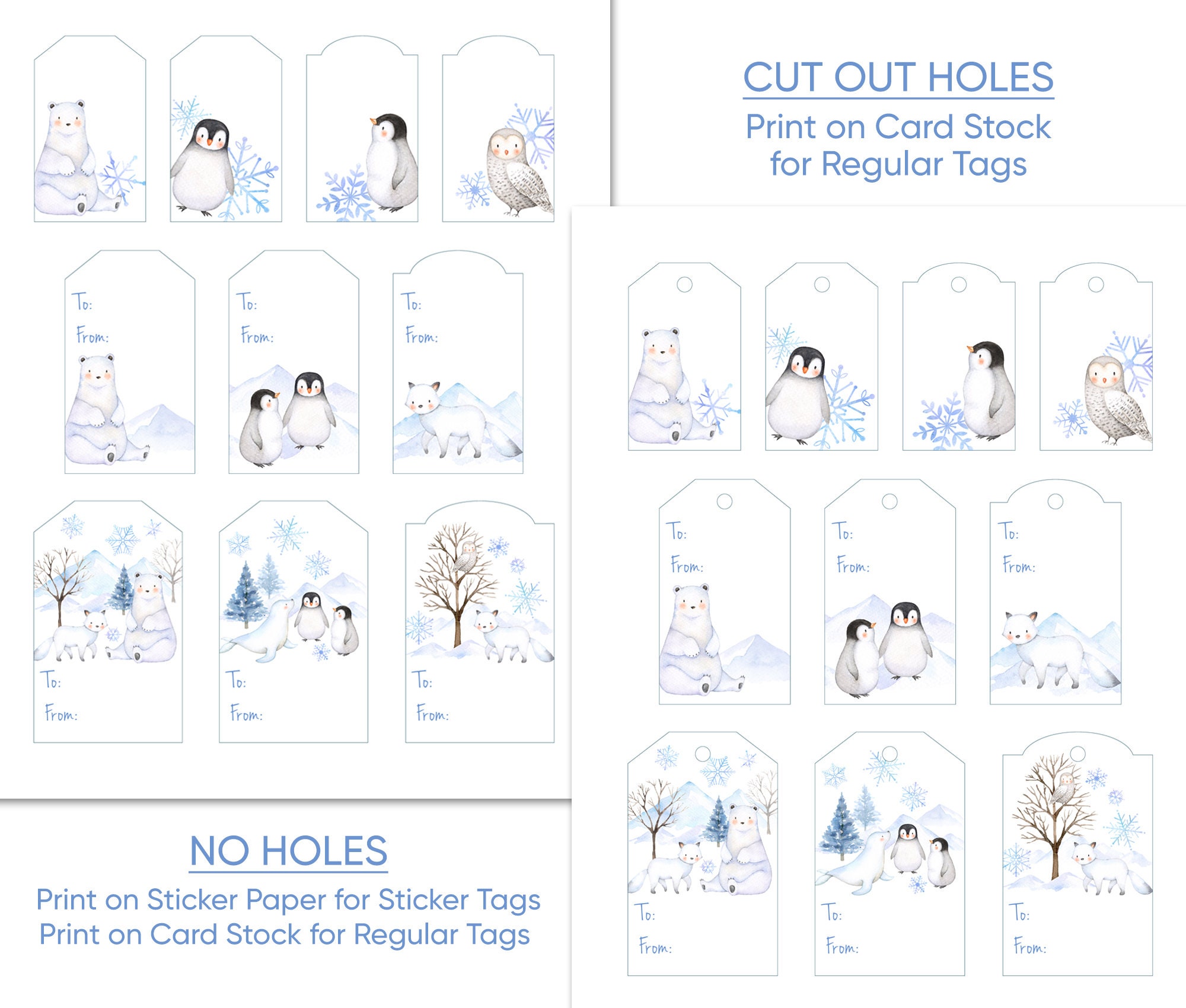 Hanging Christmas Tag Printable