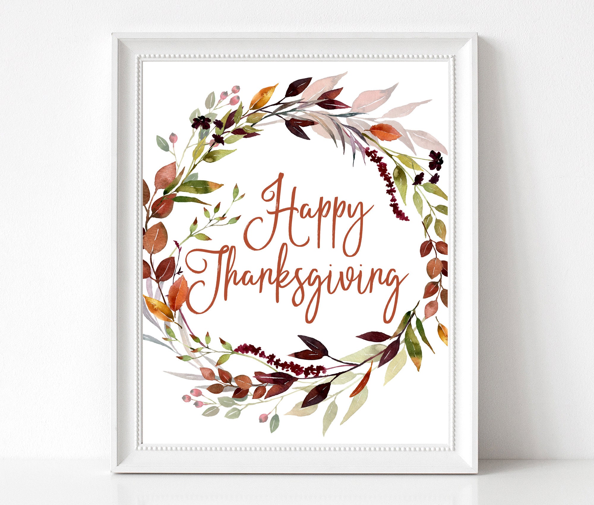 HAPPY THANKSGIVING Printable Thanksgiving digital download | Etsy