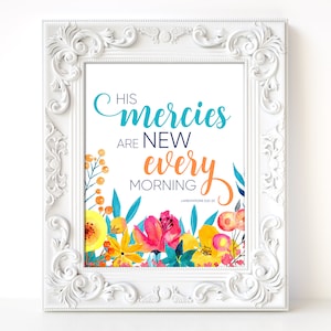 Schrift Wandkunst, Bibel-Vers-Druck, seiner Gnaden sind neue jeden Morgen, Instant Download, 8 x 10 und 11 x 14 Zoll