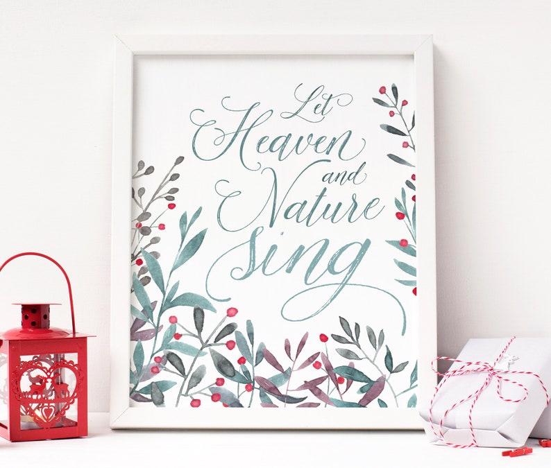 Let Heaven and Nature Sing, Christmas Printable Art for Holiday Decor ...