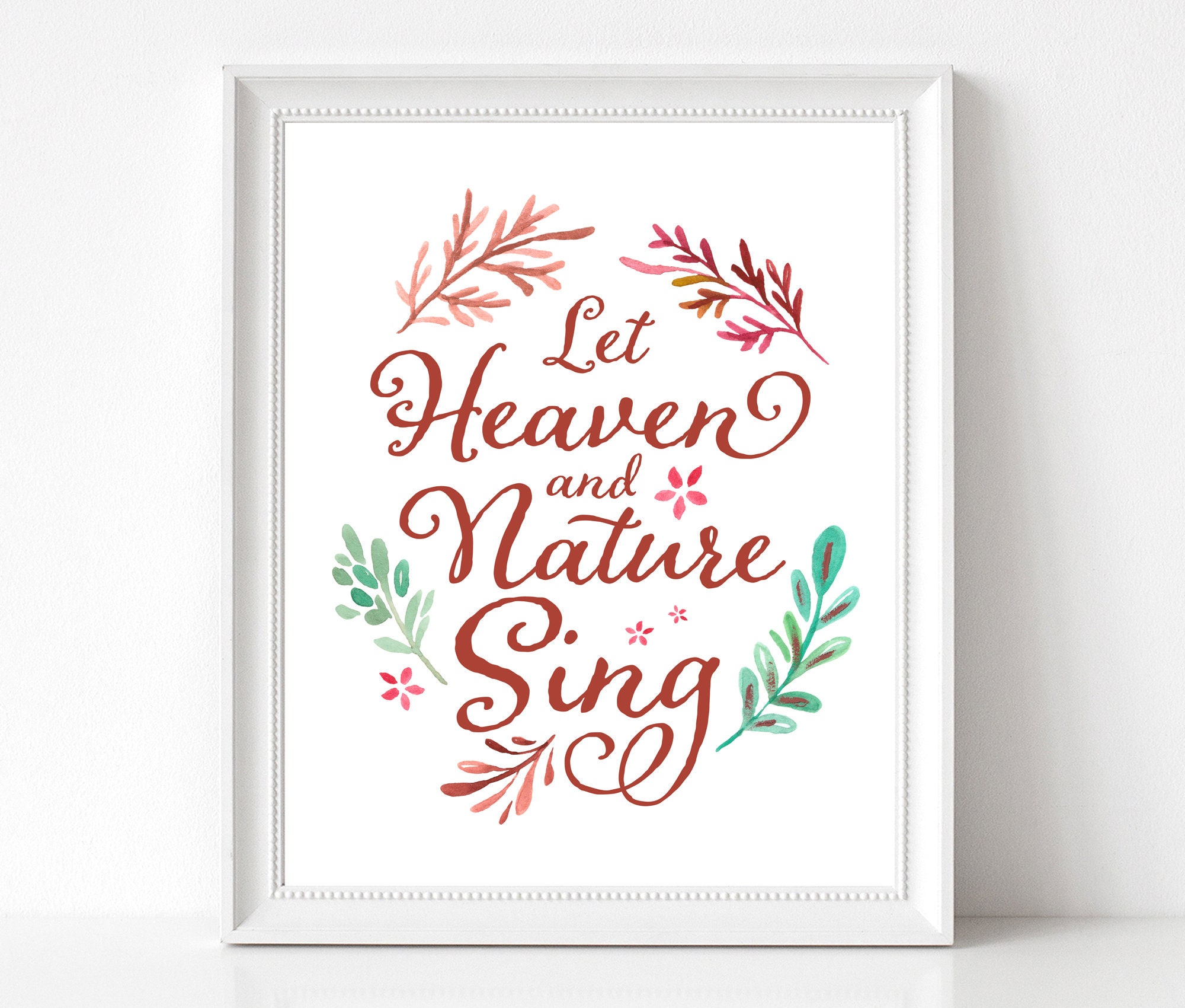 Let Heaven and Nature Sing DIGITAL PRINT, Christmas Wall Art and Table ...