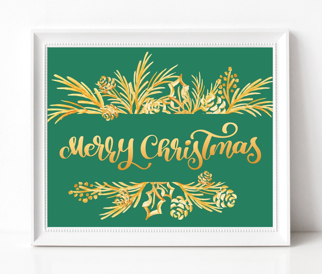MERRY CHRISTMAS Printable Artwork for Holiday Decor and Wall Art in