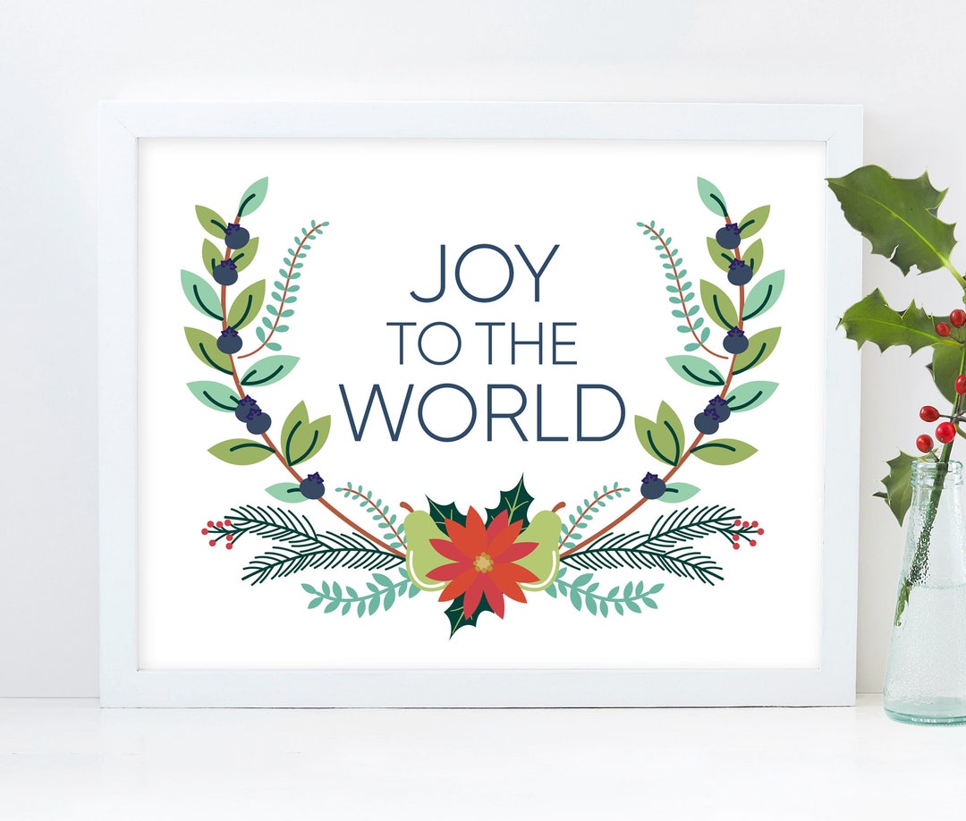 Joy to the World Christmas Printable Artwork for Holiday Etsy
