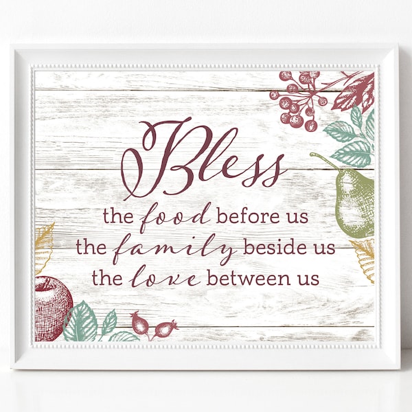 Bless the Food Before Us Printable - Etsy