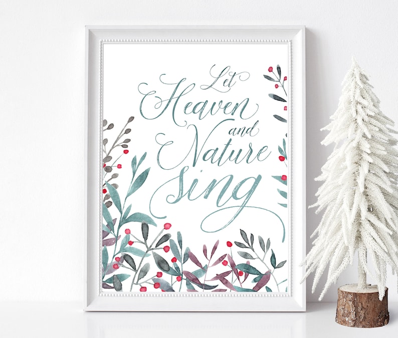 Let Heaven and Nature Sing, Christmas Printable Art for Holiday Decor ...