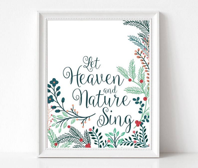 Let Heaven and Nature Sing DIGITAL PRINT, Christmas Printable Wall Art ...