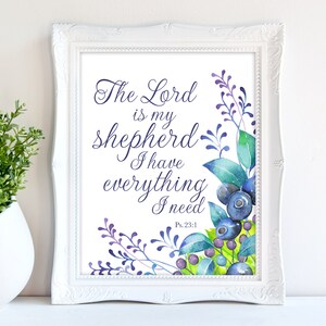The Lord is my Shepherd, Bible verse wall art, Digital Print, Instant Download, 8x10 and 11x14 inches