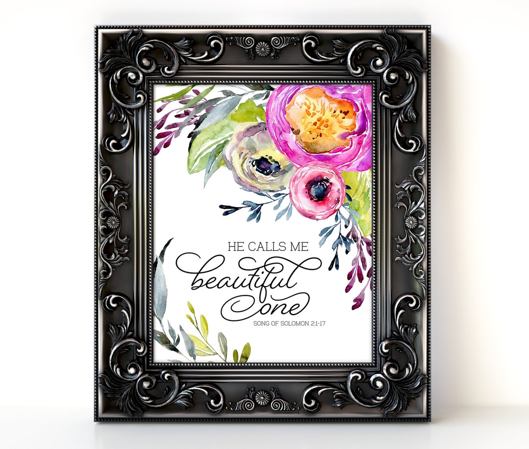 Bible Verse Wall Art, He Calls Me Beautiful One, Digital Print, Instant ...