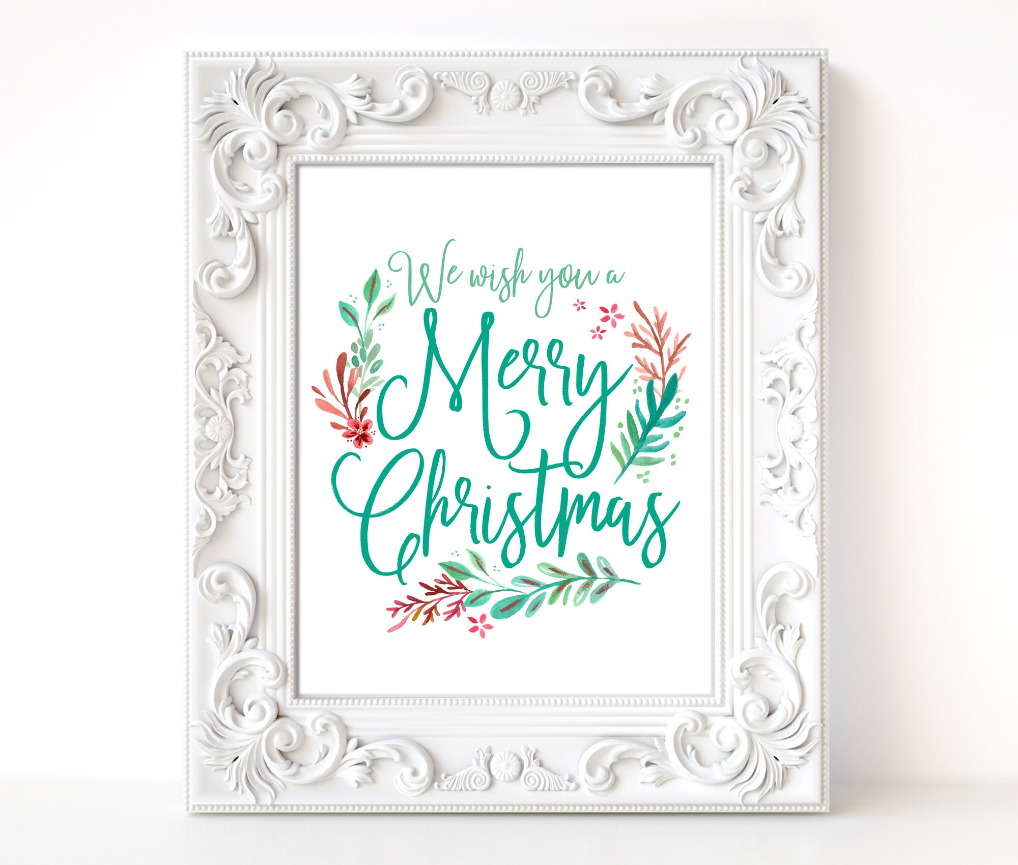 Christmas Printable Art We Wish You A Merry Christmas - Etsy