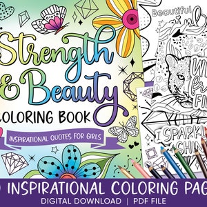 Printable coloring pages for kids, Girls coloring book with inspirational and motivational quotes, Colouring sheets of positive affirmations
