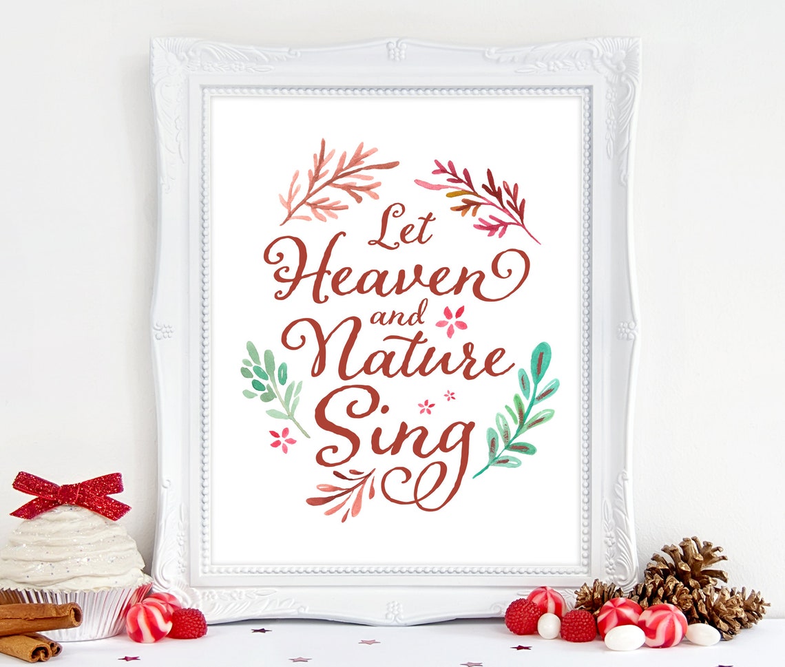 Let Heaven and Nature Sing DIGITAL PRINT, Christmas Wall Art and Table ...