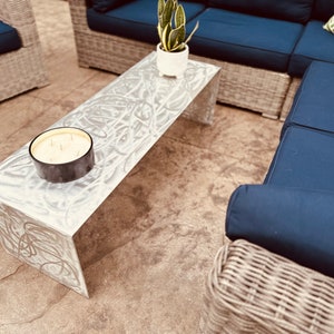One piece Aluminum Bench/Coffee Table