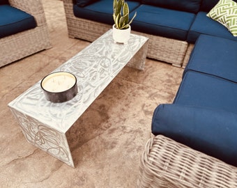 One piece Aluminum Bench/Coffee Table