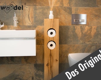 woodel Modell ZWEILOCH - Holzstele - Toilettenpapieraufbewahrung - Toilettenpapierhalter