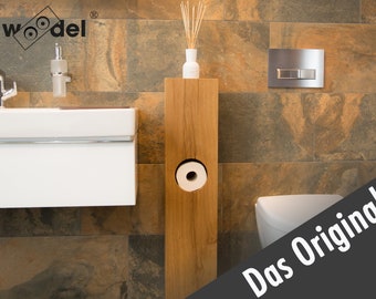 woodel Modell EINLOCH - Holzstele - Toilettenpapieraufbewahrung - Toilettenpapierhalter