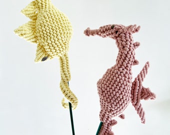 Plant decor /Plant decorations/ seahorse plant art /Single Seahorse Art/soft Sculpture Seahorse/Seahorse Decor