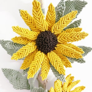 Blooming Sunflower Fiber Art Decor/Sunflower Wall art/3D Macrame Flower/ Sunflower Art image 7