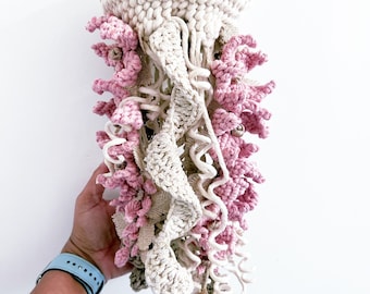 Aboiled Makramee Wandbehang Quallen-Design - Mit LED Sternenlichtern Für Wohnungsdekoration