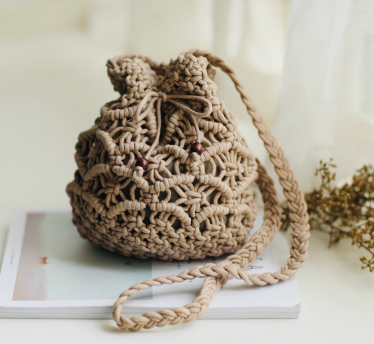 Macrame bucket bag Etsy