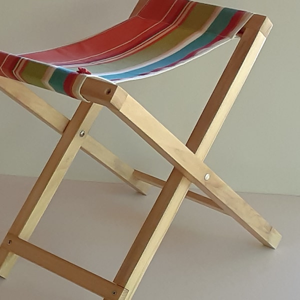 Folding, wood footstool