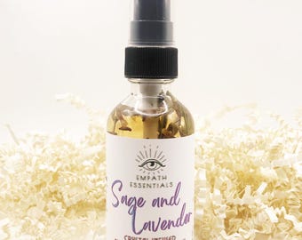 Sage and Lavender Crystal Infused Energy Cleansing Spray