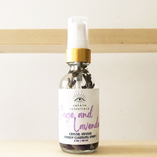 Sage and Lavender Crystal Infused Energy Cleansing Spray