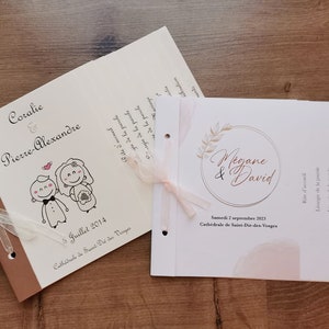 Mass booklet, personalized wedding program, printed wedding program, interreligious golden booklet program, church baptism booklet