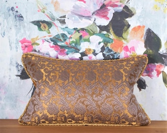 16"x24" Rubelli Semper Augustus bronze pillow - antique Venetian brocatelle - high end Donghia fabric - lumbar accent throw pillow cover