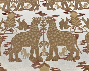 1 yard - Luigi Bevilacqua Fiere brocatelle - Sicilian leopards - Venetian Italian luxury silk fabric