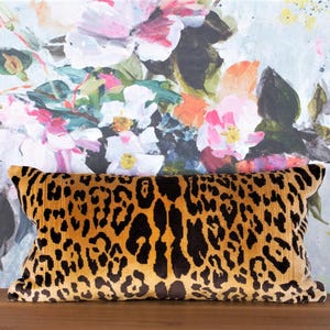 Luxury French leopard velvet pillow - animal print Nobilis Paris Velours velvet lumber pillow cover animal print velvet throw pillow cushion