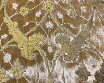 4.3 or 4.6 yards - Luigi Bevilacqua Ca d'Oro silk velvet - Venetian Italian luxury silk velvet fabric - Renaissance Damask gold silk velvet