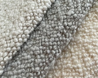 Dedar Karakorum bouclé - 3 colors - wool upholstery fabric - ivory gray chunky bouclé - modern contemporary luxury designer Italian fabric